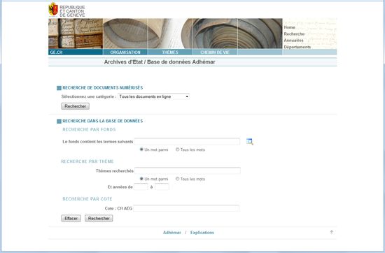 Nouvelle interface pour Adhémar, la base de données des AEG
