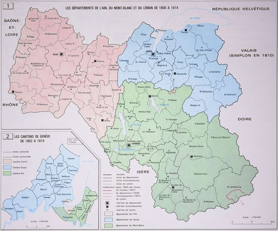 Carte du Département du Léman