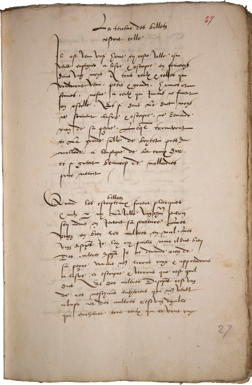 Récit d'Antoine Froment (novembre 1532) - fol. 27 recto