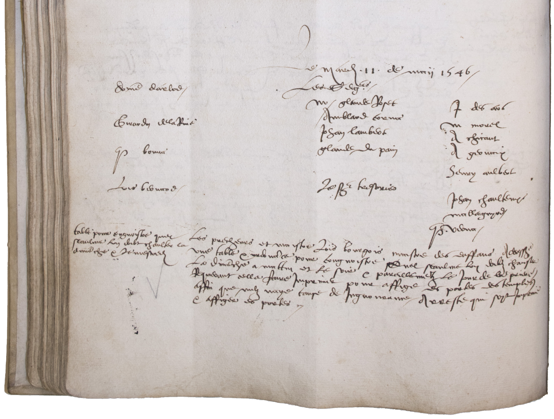 Décision du Conseil: « Table pour congnoistre quel seaulme l’on doibt chanter la dimenche et le mescredi » (11 mai 1546)