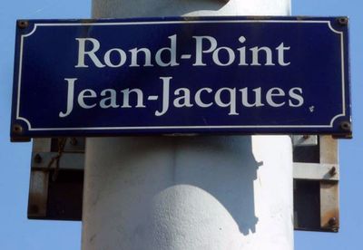 Genève, quartier de Saint-Jean, plaque du Rond-Point Jean-Jacques