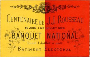 Ticket d'entrée au Banquet national de 1878