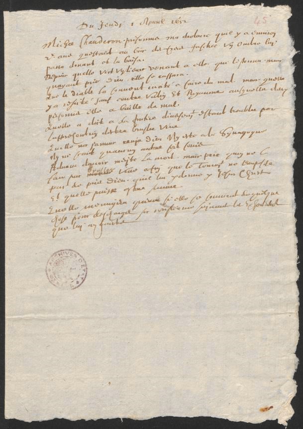 Midi des Archives du 11 avril 2025: Michée Chauderon, la dernière sorcière exécutée à Genève