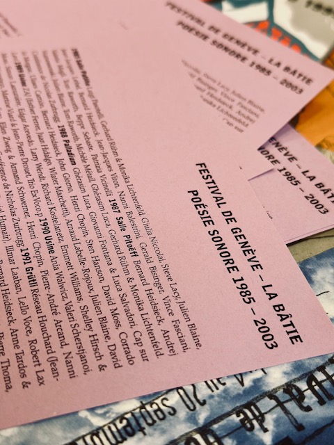 Archives du Festival de Poésie sonore à la Bâtie